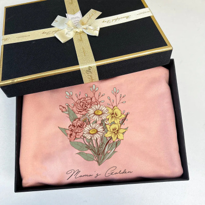 Birth Flower Family Bouquet Custom Hoodie/Crewneck/T-shirt Pro Version (AI Processed)