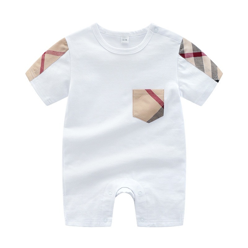 Baby Boy Summer Cotton Short-Sleeve Jumpsuits
