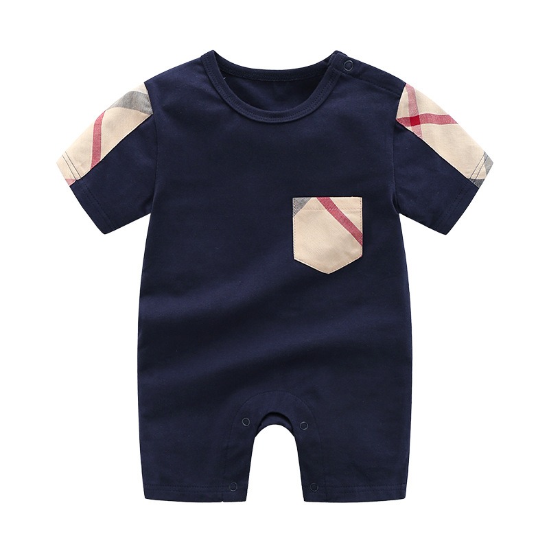Baby Boy Summer Cotton Short-Sleeve Jumpsuits