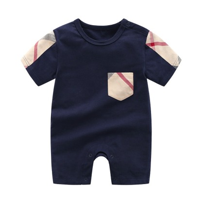 Baby Boy Summer Cotton Short-Sleeve Jumpsuits