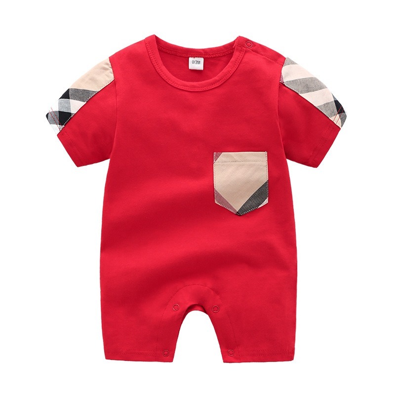 Baby Boy Summer Cotton Short-Sleeve Jumpsuits