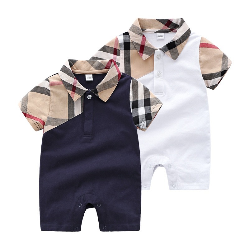 Baby Boy Short-Sleeve Collar Jumpsuits