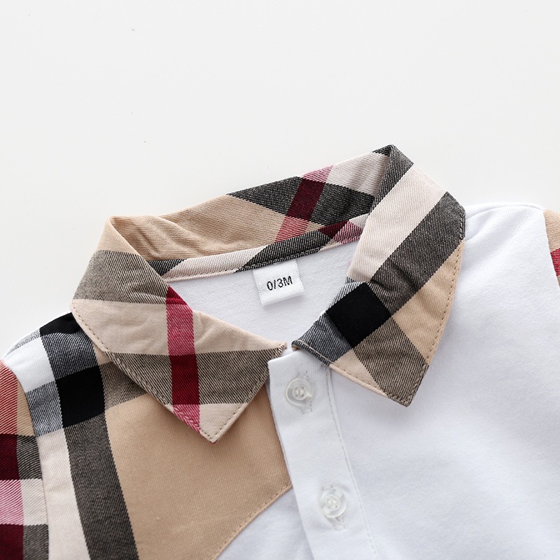 Baby Boy Short-Sleeve Collar Jumpsuits