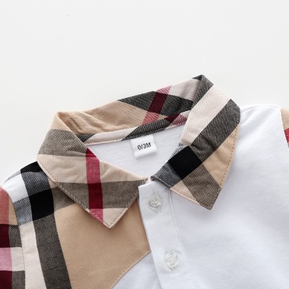 Baby Boy Short-Sleeve Collar Jumpsuits