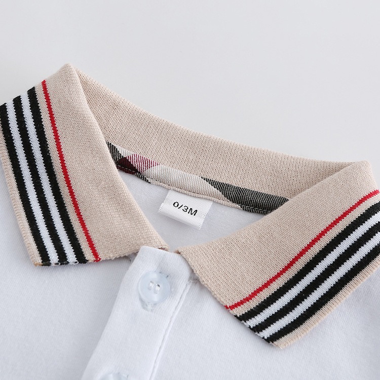 Baby Boy Embroidered Letter Short-Sleeve Jumpsuits