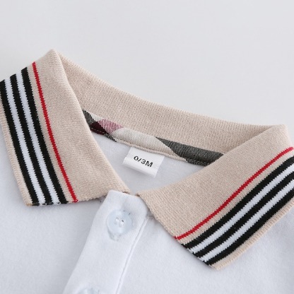 Baby Boy Embroidered Letter Short-Sleeve Jumpsuits
