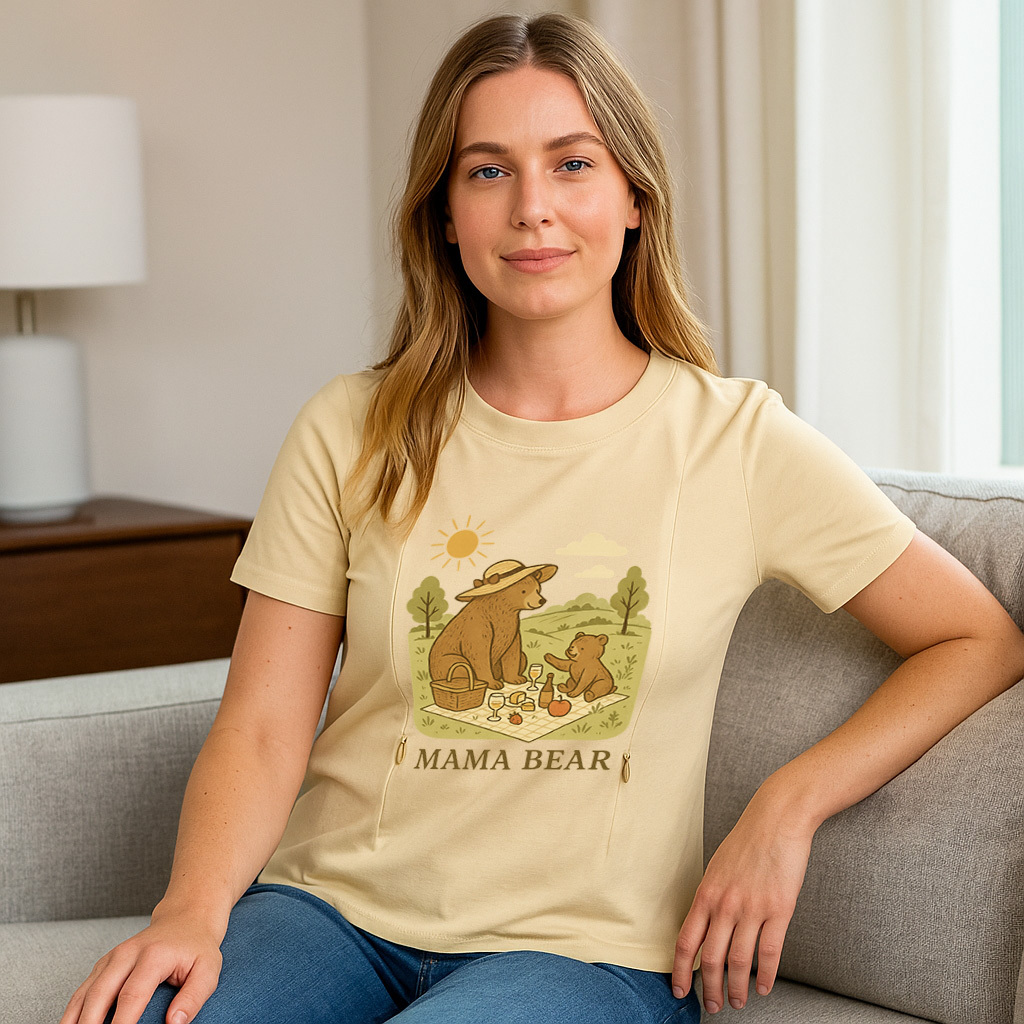 Mama Bear Postpartum Tee | Stylish & Functional Nursing | brand