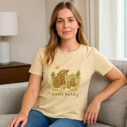 Mama Bear Postpartum Tee | Stylish & Functional Nursing | brand