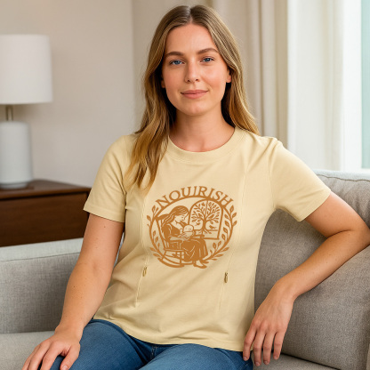 Postpartum T-Shirt for Nursing | Nourish Slogan | Zippe | brand