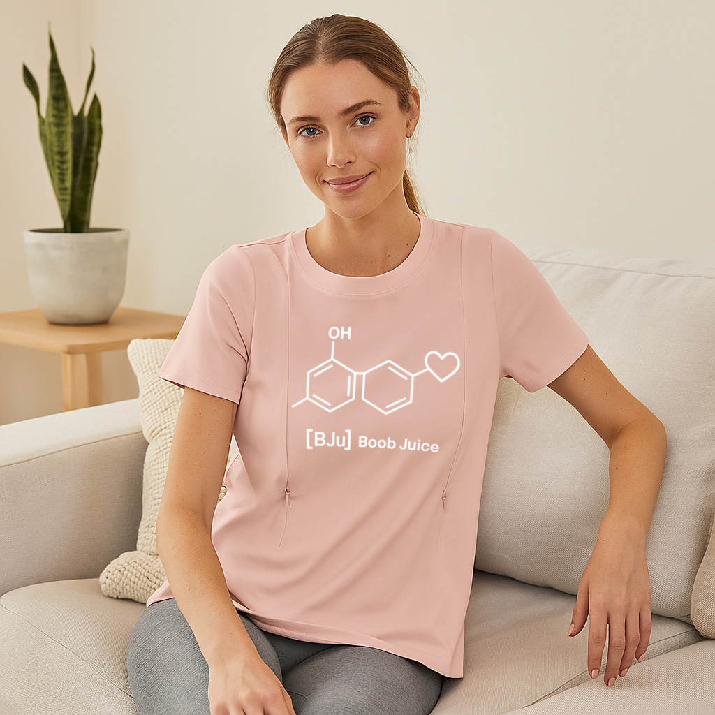 Perfect Baby Shower Gift | Boob Juice Zipper Nursing T-Shirt