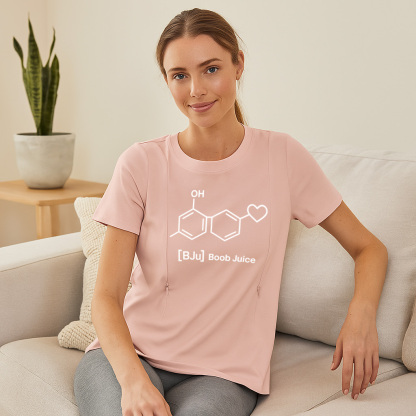 Perfect Baby Shower Gift | Boob Juice Zipper Nursing T-Shirt