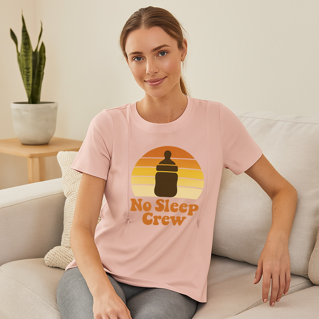 No Sleep Crew Tee | Functional Nursing Shirt with Hidde | brand