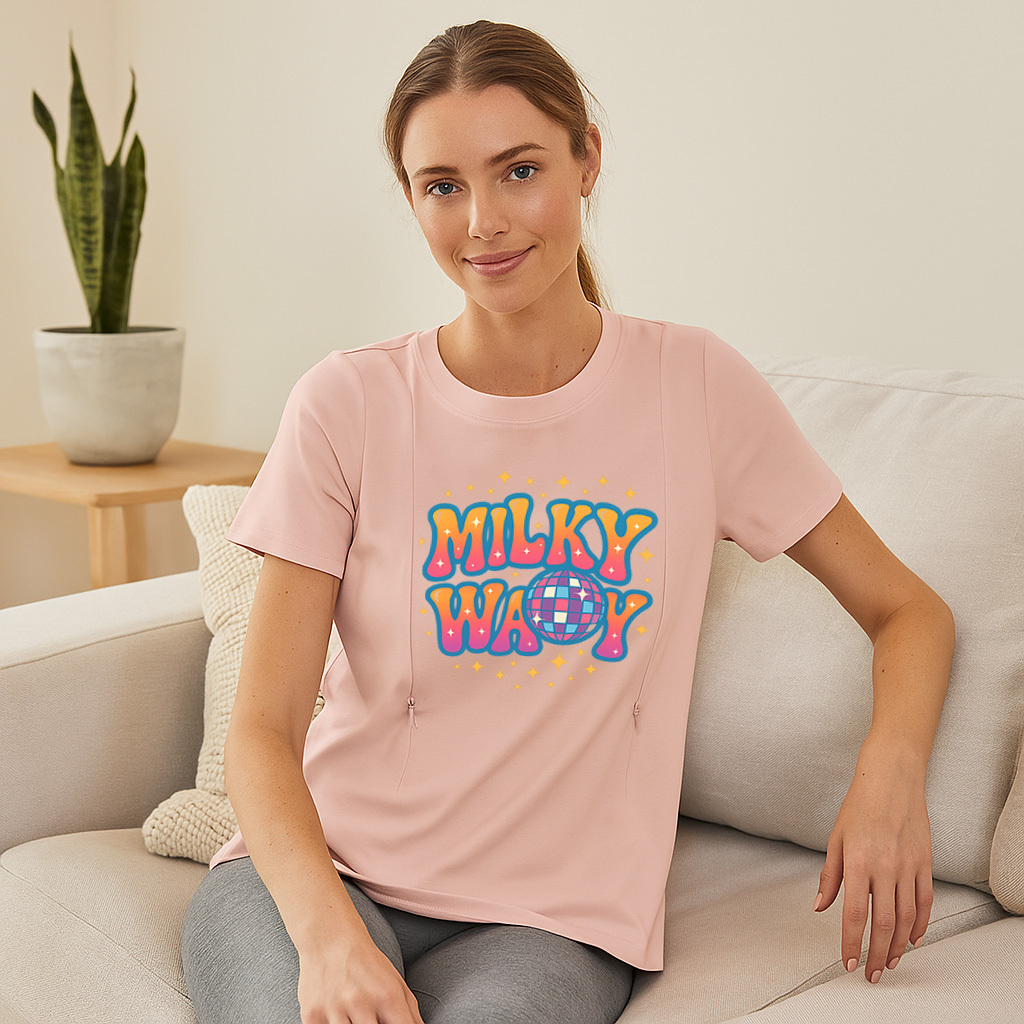 Side Zipper Breastfeeding Top | "The Milky Way" Funny M | brand
