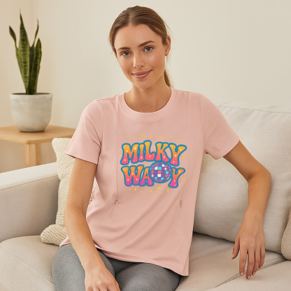 Side Zipper Breastfeeding Top | "The Milky Way" Funny M | brand