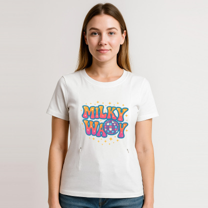Side Zipper Breastfeeding Top | "The Milky Way" Funny M | brand