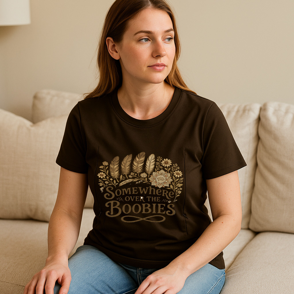 Side Zipper Breastfeeding Top | "Somewhere Over the Boo | brand