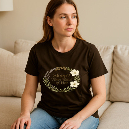 Zipper Nursing Top for Breastfeeding | Funny "Sleep" Sl | brand