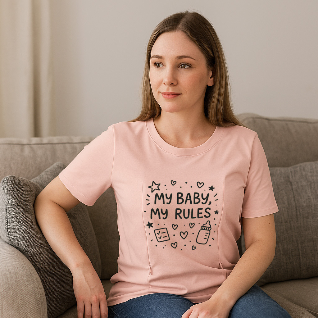 Side Zipper Breastfeeding Top | "My Baby My Rules" Mom  | brand
