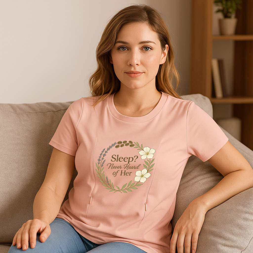 Zipper Nursing Top for Breastfeeding | Funny "Sleep" Sl | brand