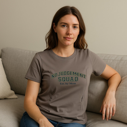 Side Zipper Breastfeeding Top | "No Judgement Zone" Mom | brand