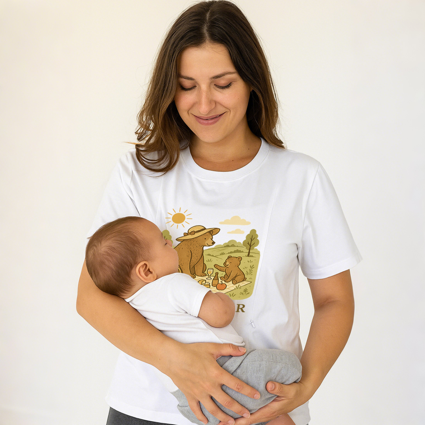 Mama Bear Postpartum Tee | Stylish & Functional Nursing | brand