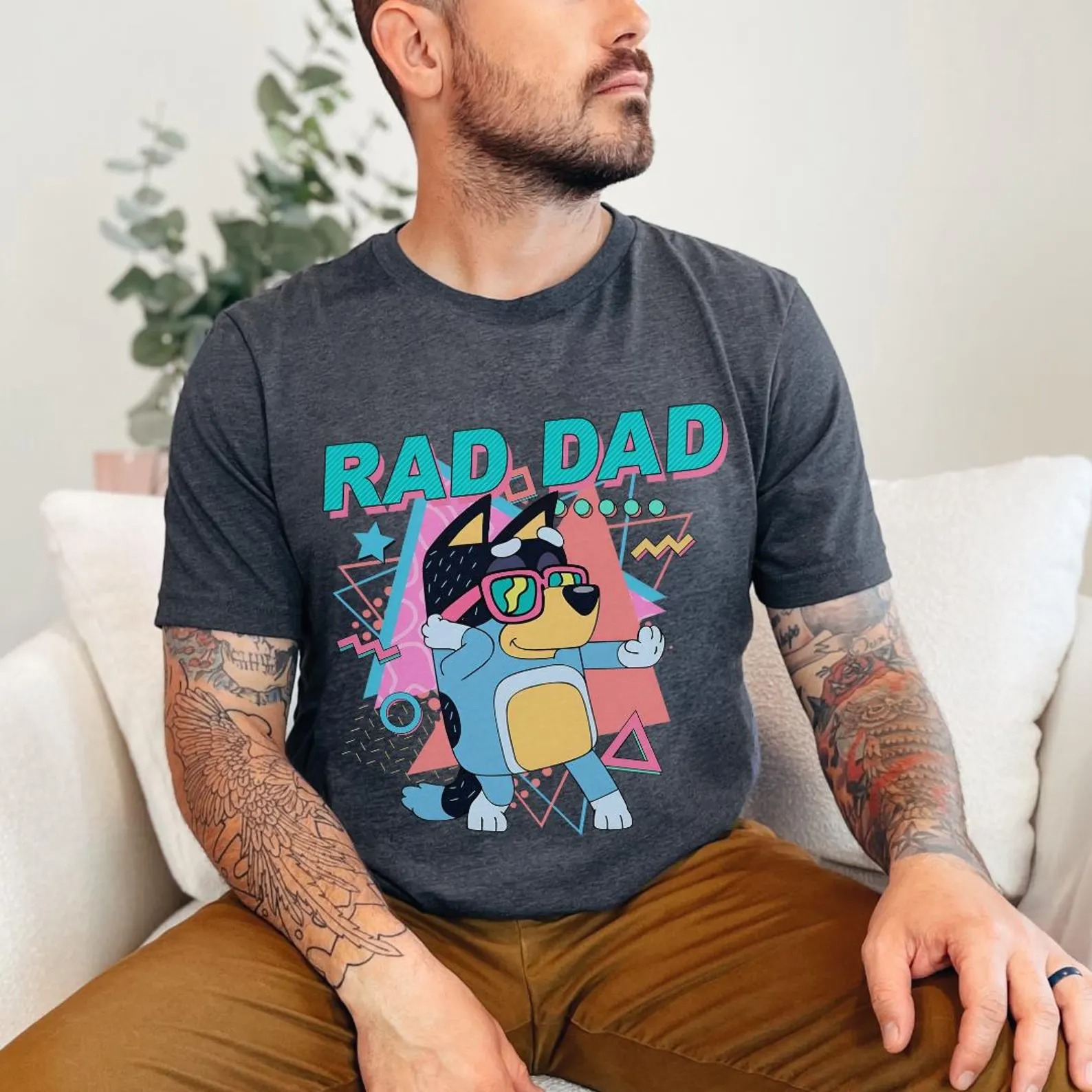 Father'S Day Family Matching T Shirt Blue Dog Rad Dad fathers day gift