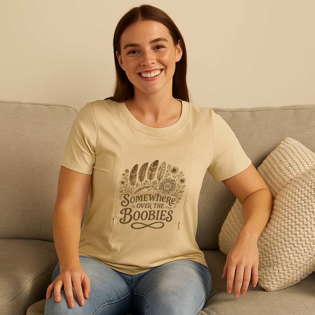 Side Zipper Breastfeeding Top | "Somewhere Over the Boo | brand