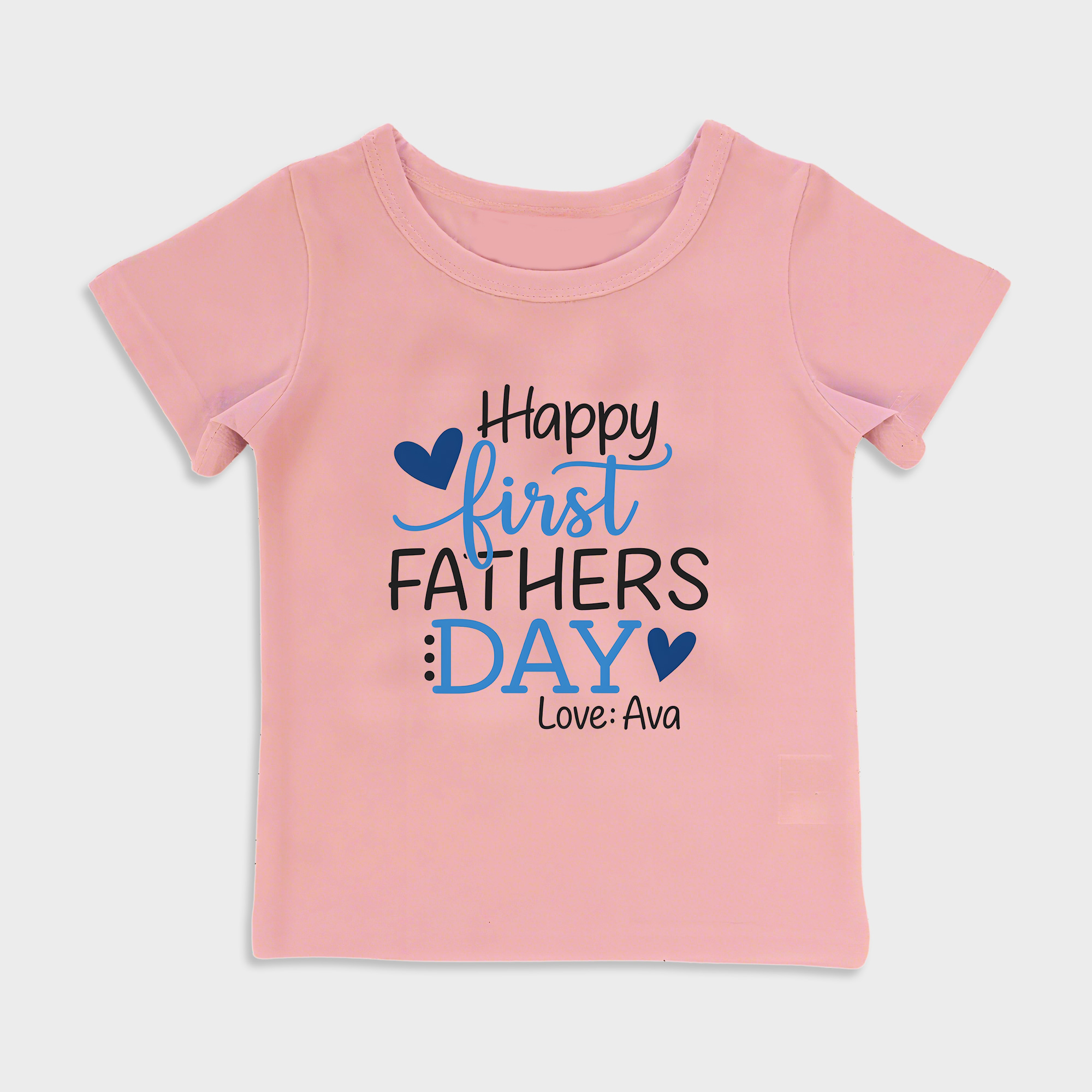 baby shirt - happy first fathers day blue kids t shirt toddler top pink in pink