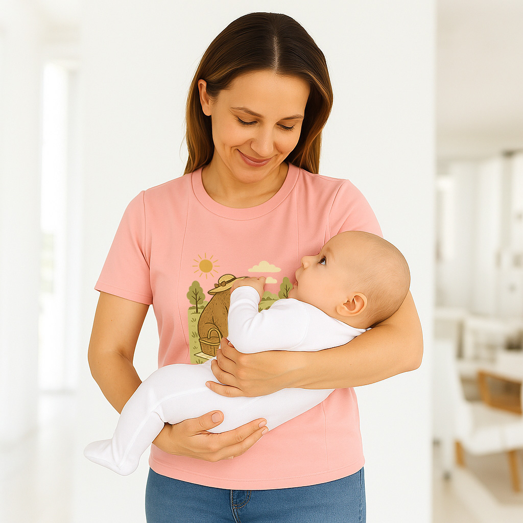 Mama Bear Postpartum Tee | Stylish & Functional Nursing | brand