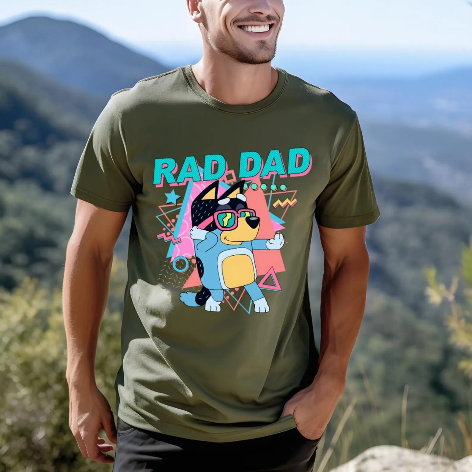Father'S Day Family Matching T Shirt Blue Dog Rad Dad fathers day gift