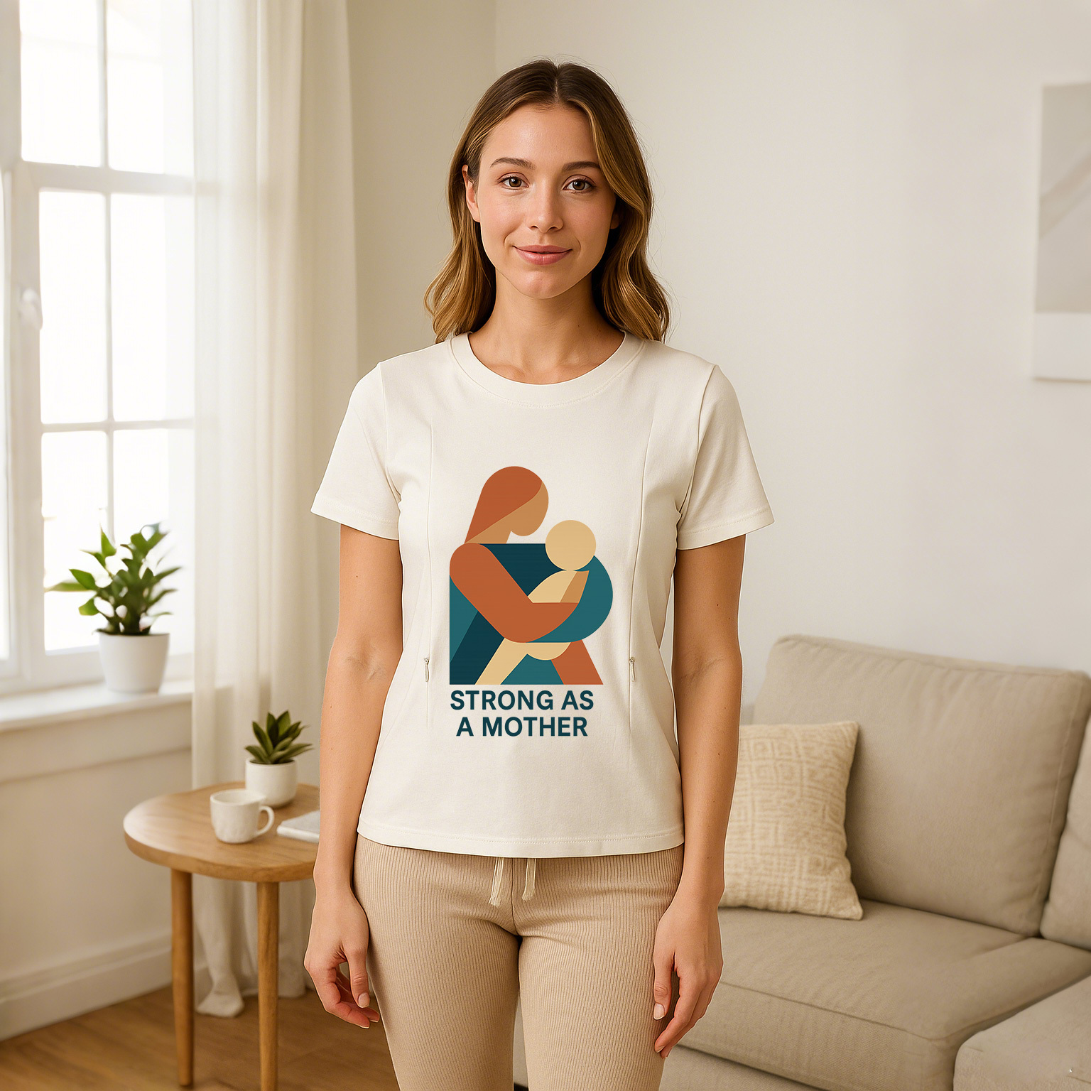 Strong as a Mother Postpartum Shirt | Stylish Tee with  | brand