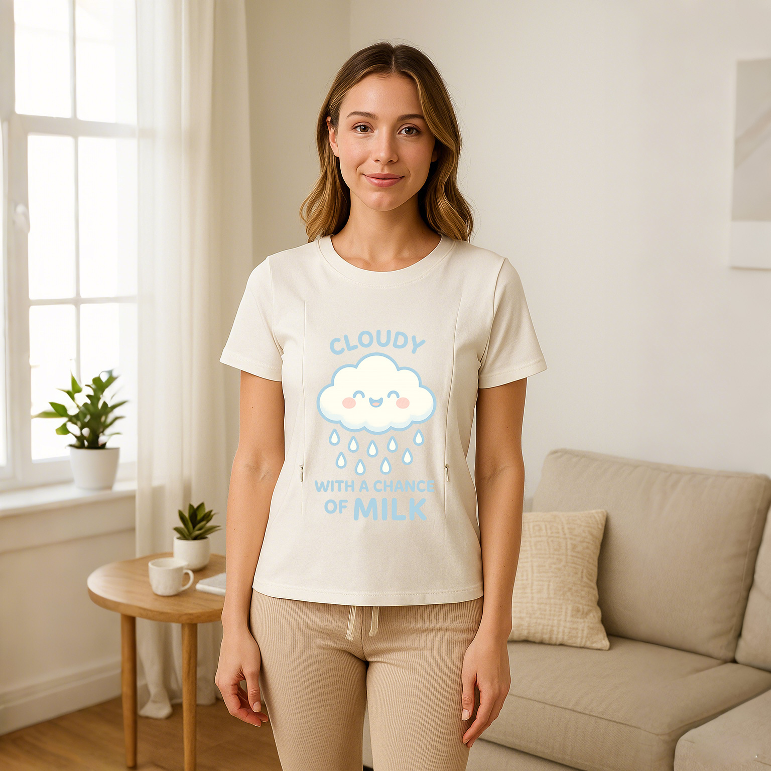 Funny Baby Shower Gift | "Yes They're Real" Nursing T-Shirt
