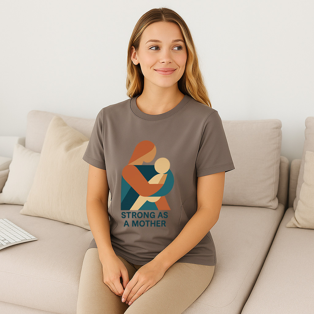 Strong as a Mother Postpartum Shirt | Stylish Tee with  | brand