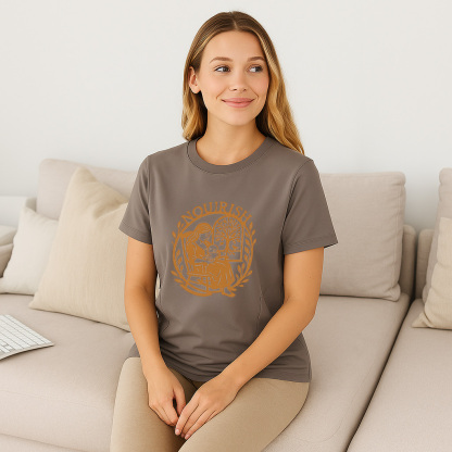 Postpartum T-Shirt for Nursing | Nourish Slogan | Zippe | brand