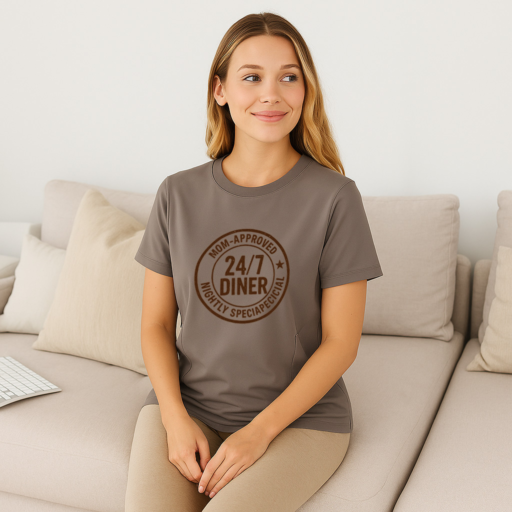 Baby Shower Gift Idea | 24/7 Diner Zipper Nursing T-Shirt