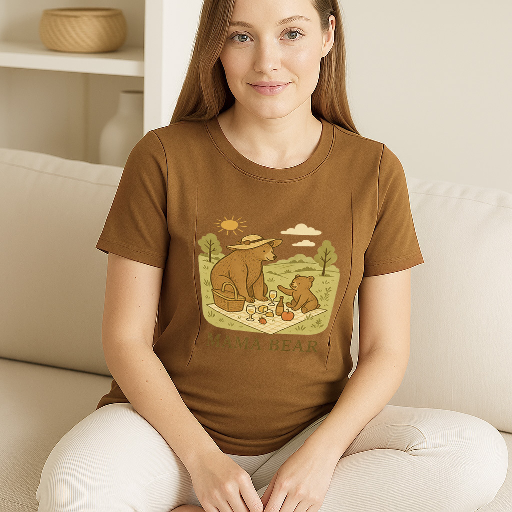 Mama Bear Postpartum Tee | Stylish & Functional Nursing | brand