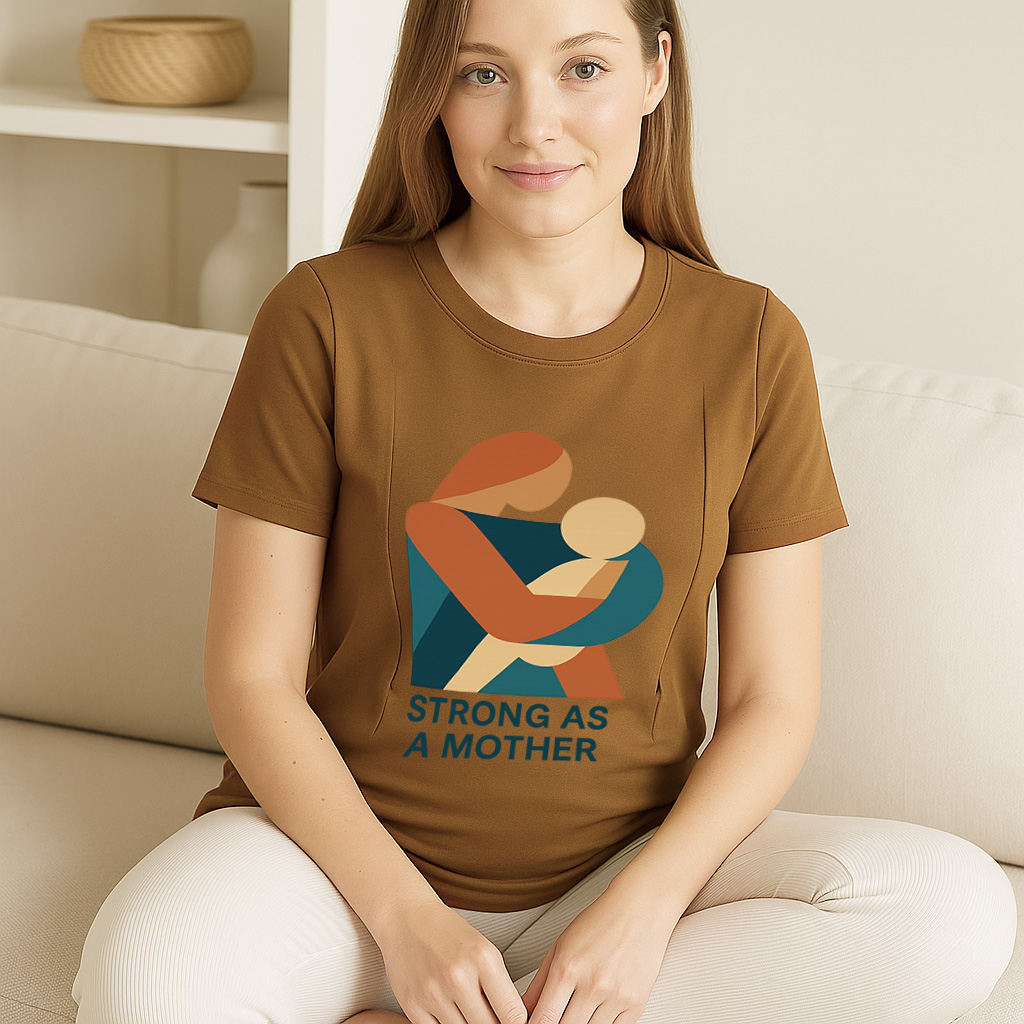 Strong as a Mother Postpartum Shirt | Stylish Tee with  | brand