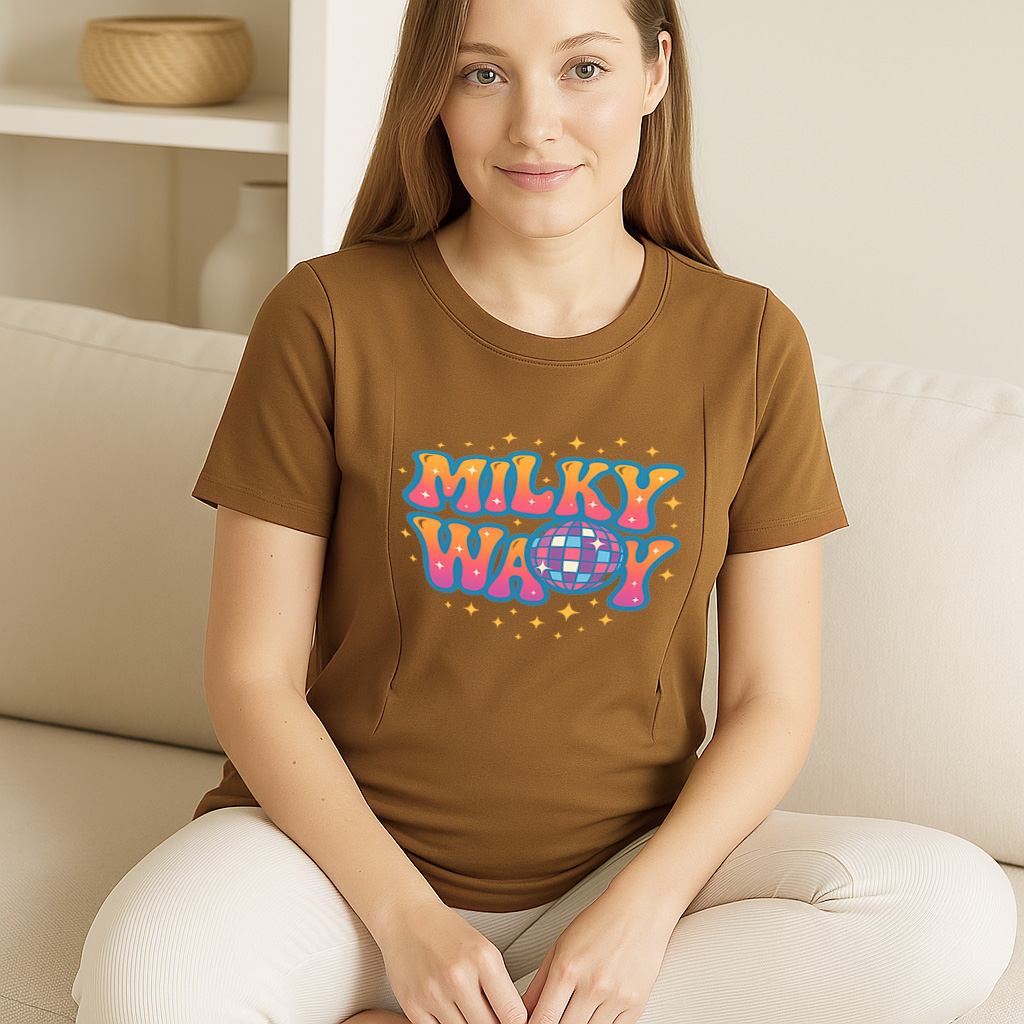 Side Zipper Breastfeeding Top | "The Milky Way" Funny M | brand