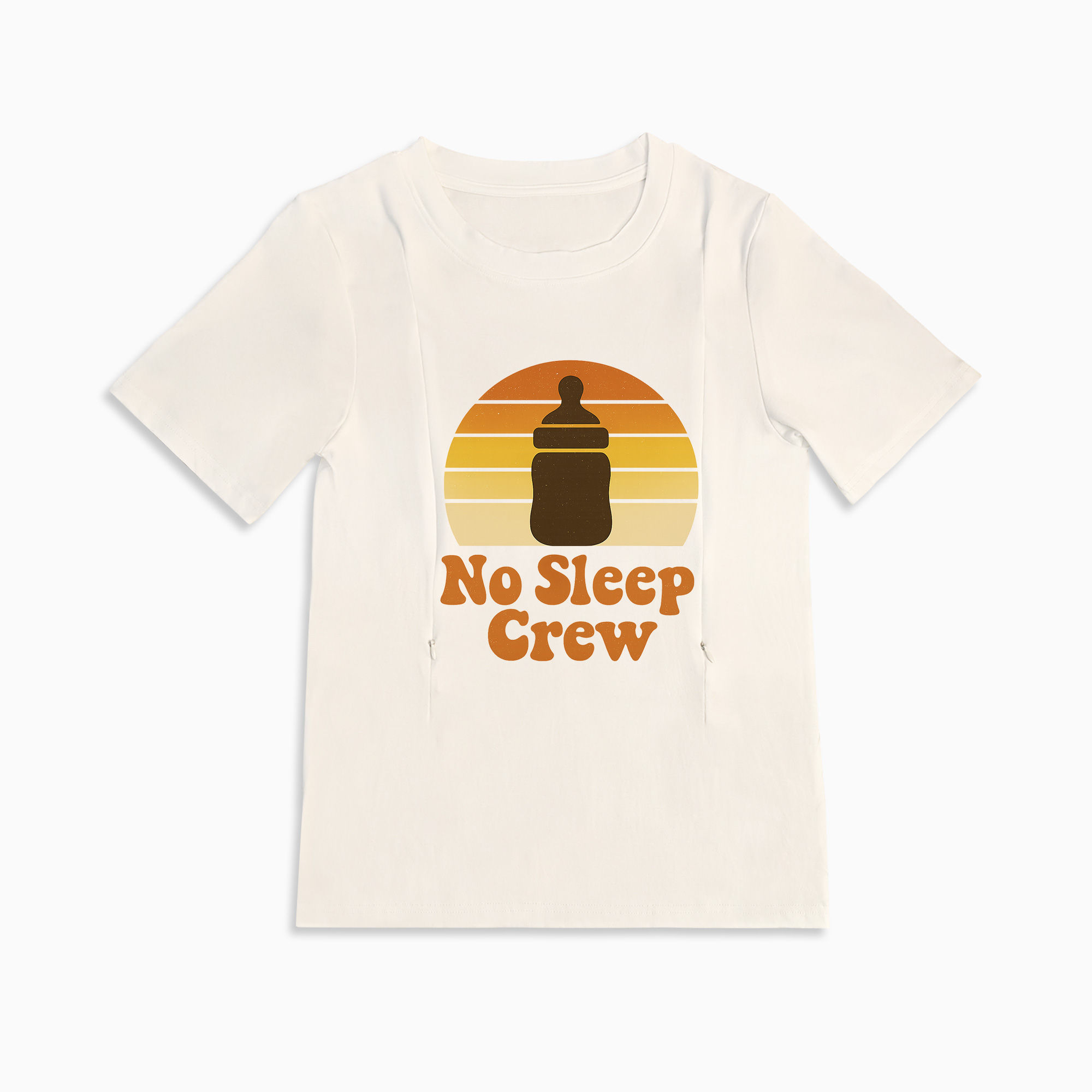 No Sleep Crew Tee | Functional Nursing Shirt with Hidden Zippers