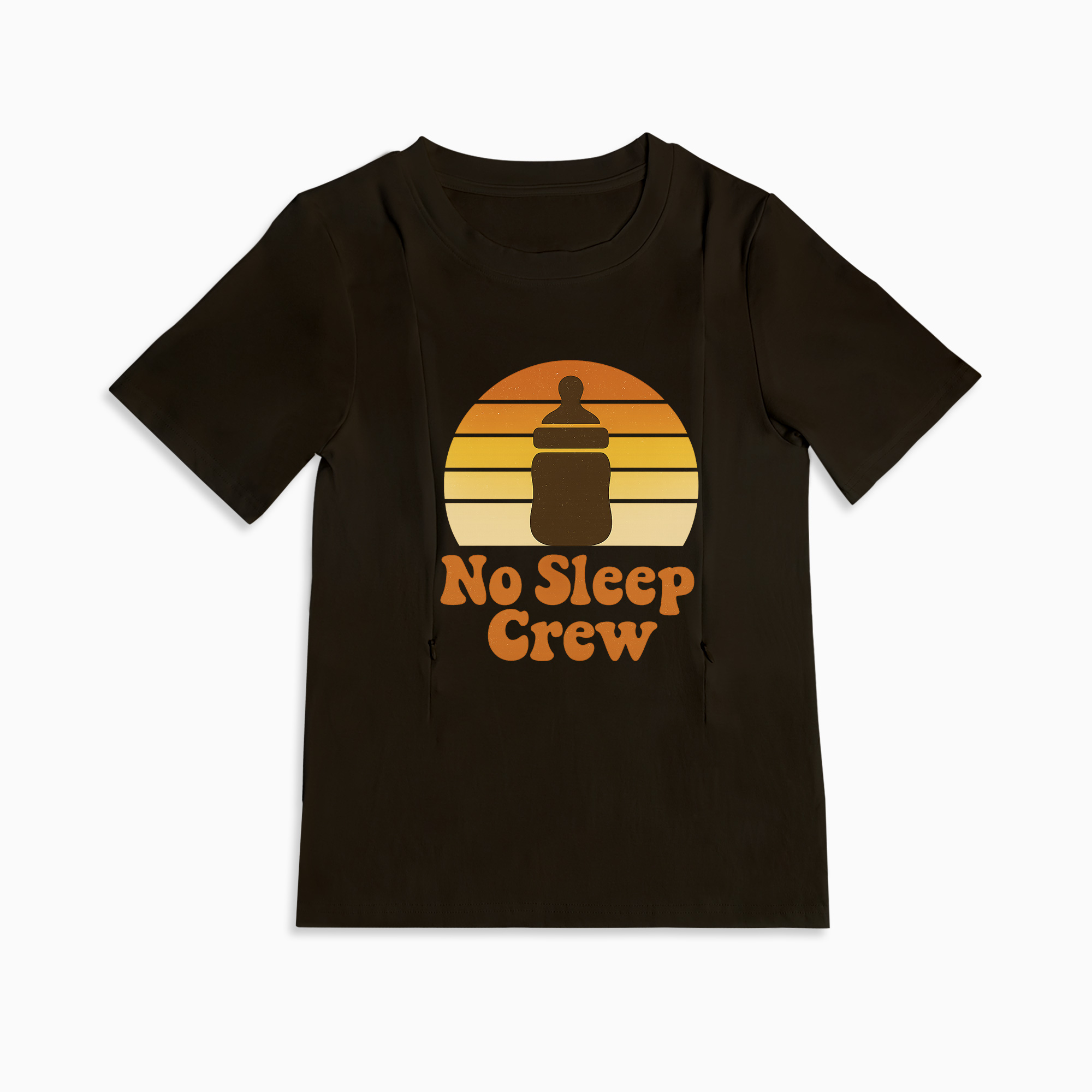 No Sleep Crew Tee | Functional Nursing Shirt with Hidden Zippers