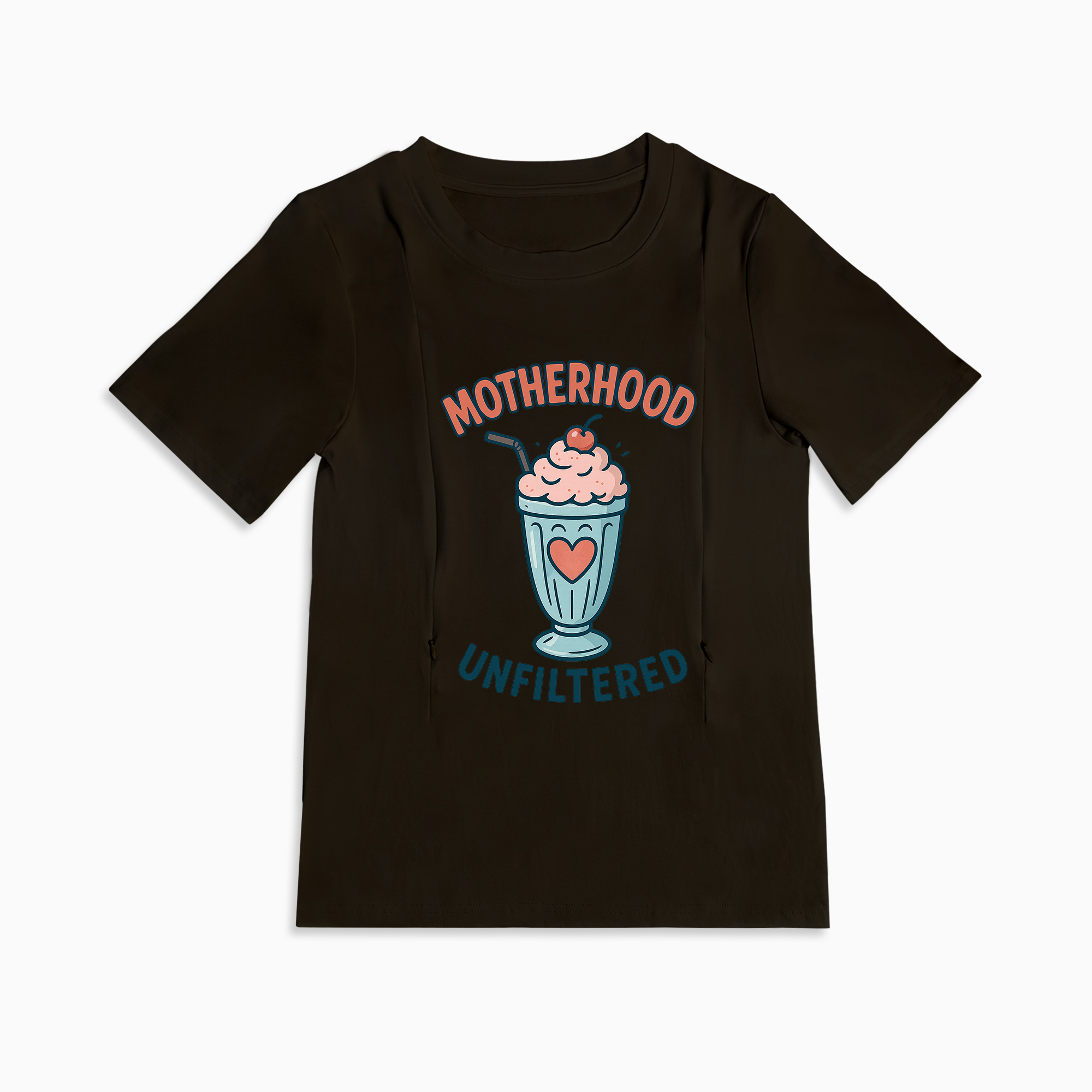 Postpartum Nursing Top | Funny Motherhood Unfiltered Design | Zipper
