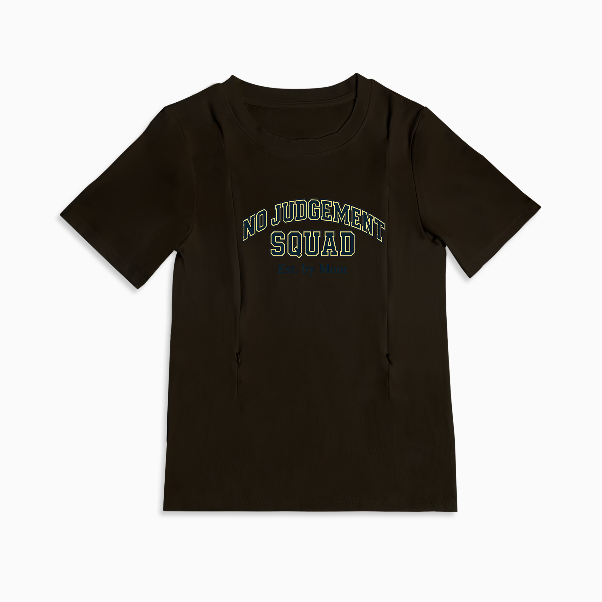 Side Zipper Breastfeeding Top | "No Judgement Zone" Mom Quote Shirt