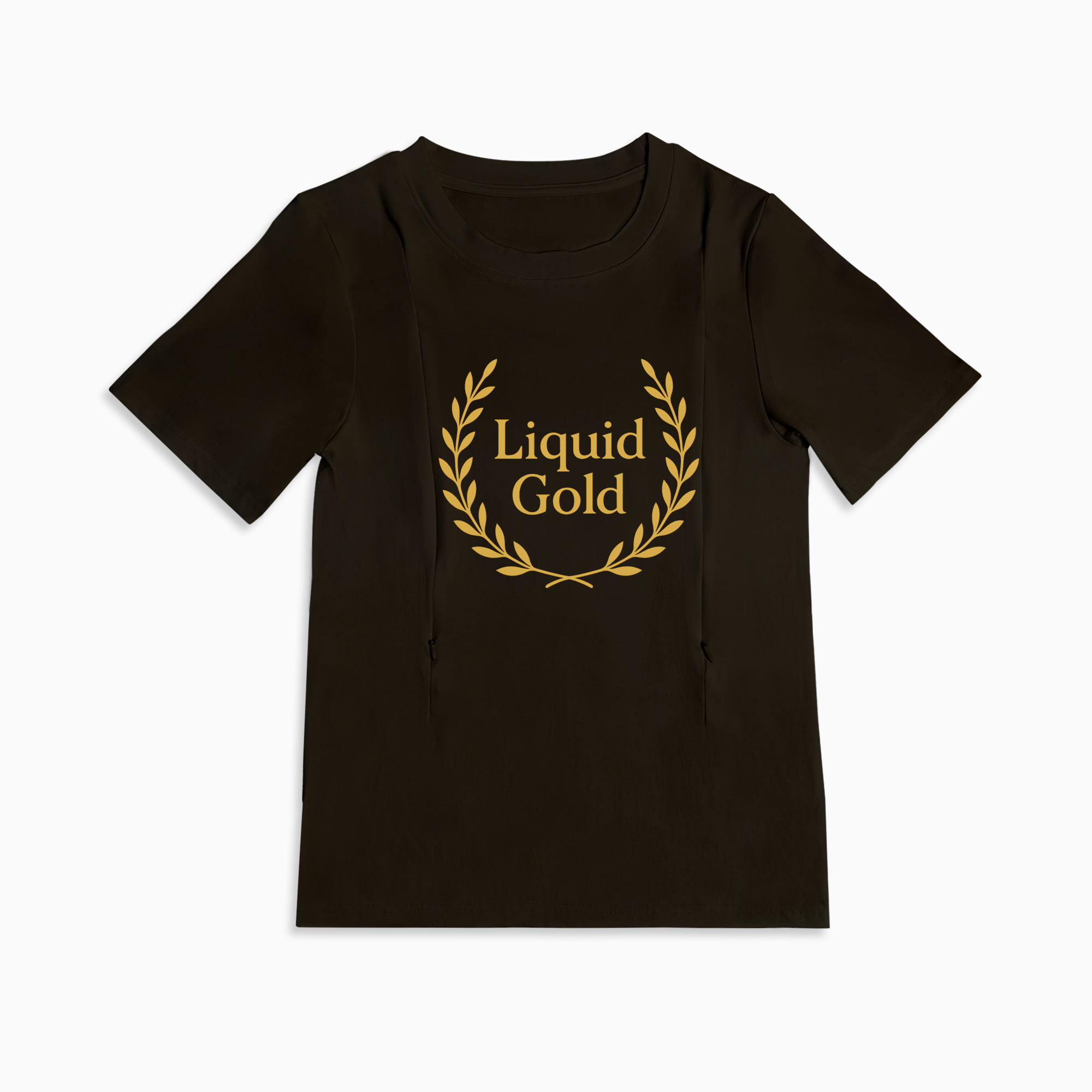 Postpartum Shirt | Liquid Gold Slogan | Easy Access Zippers