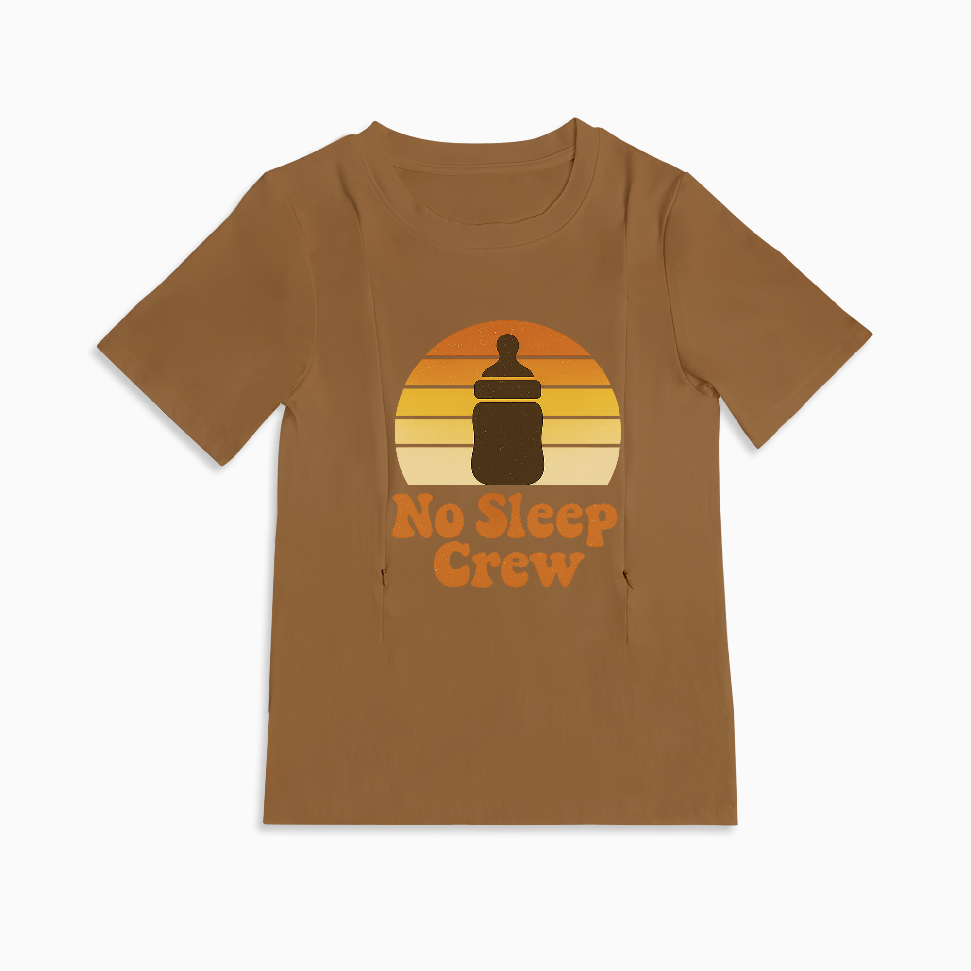 No Sleep Crew Tee | Functional Nursing Shirt with Hidden Zippers