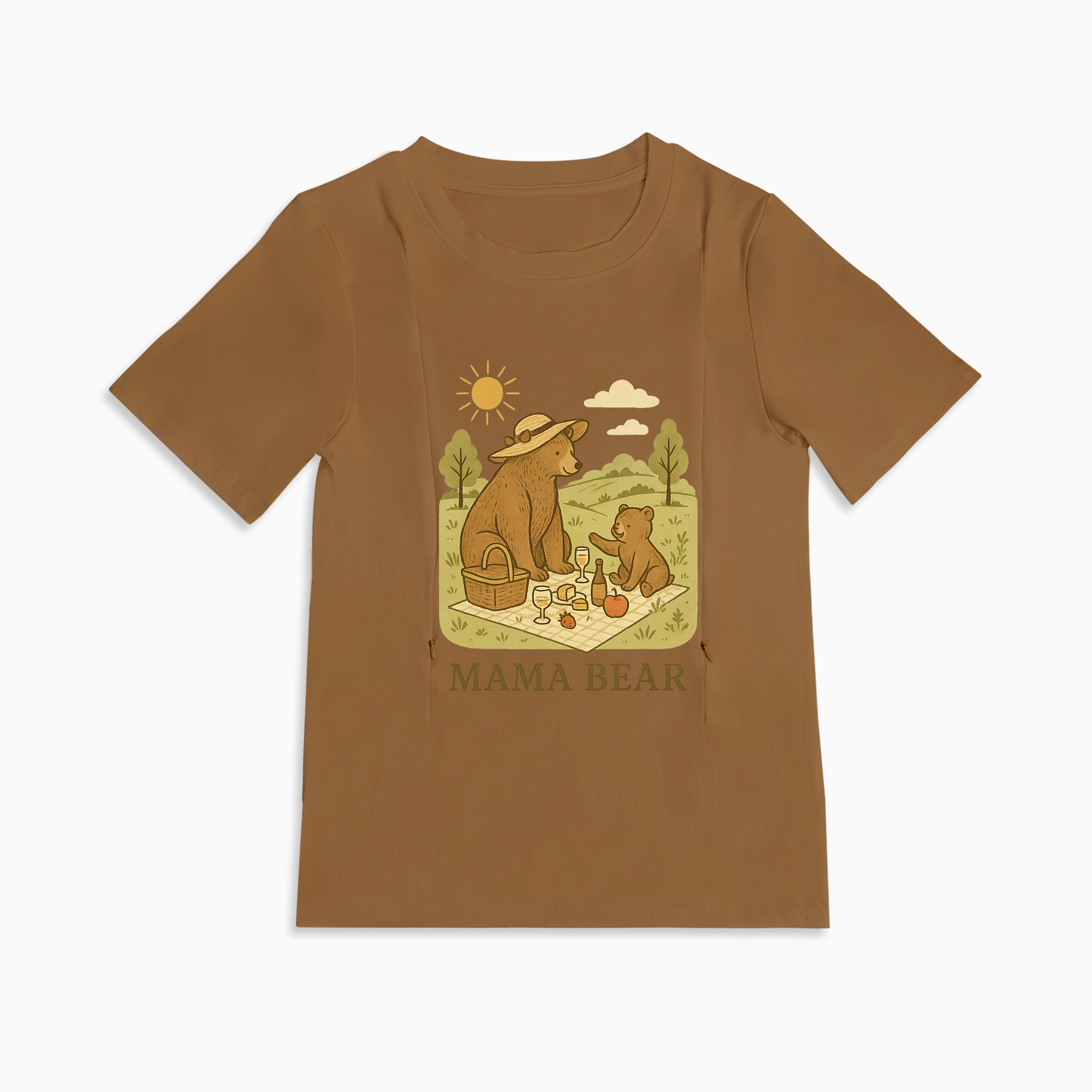 Mama Bear Postpartum Tee | Stylish & Functional Nursing Zippers