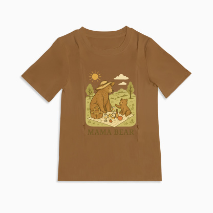Mama Bear Postpartum Tee | Stylish & Functional Nursing Zippers