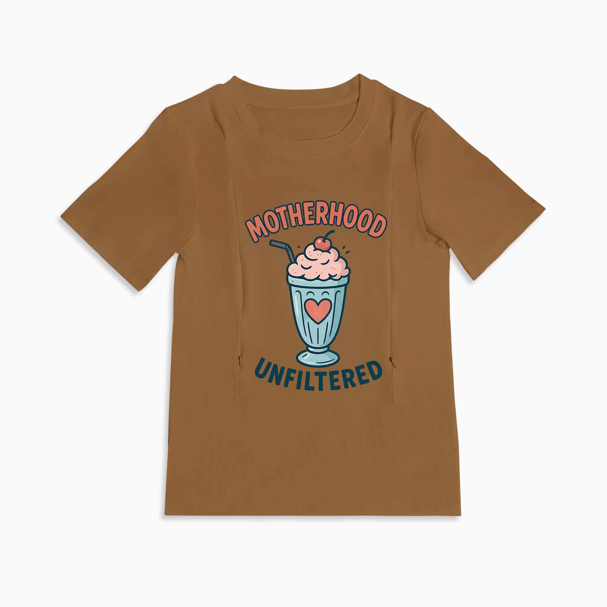 Postpartum Nursing Top | Funny Motherhood Unfiltered Design | Zipper
