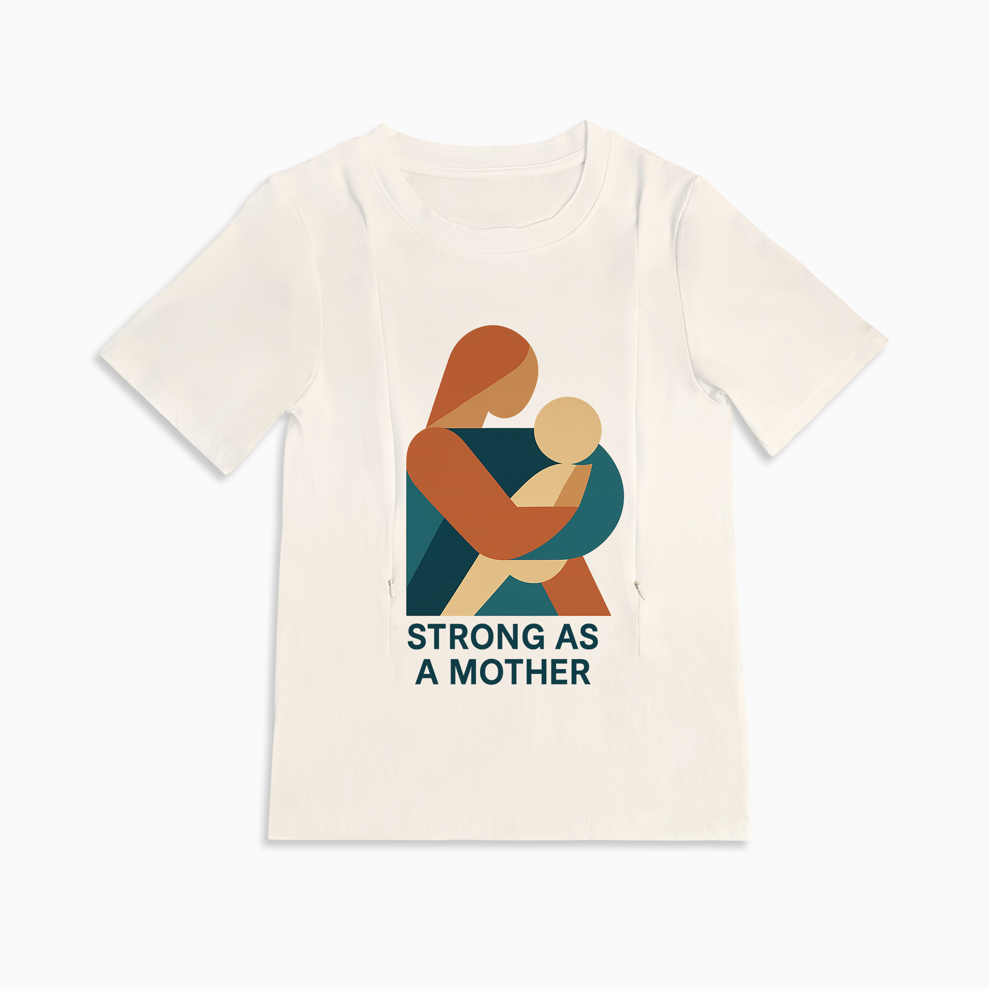 Strong as a Mother Postpartum Shirt | Stylish Tee with Nursing Zippers
