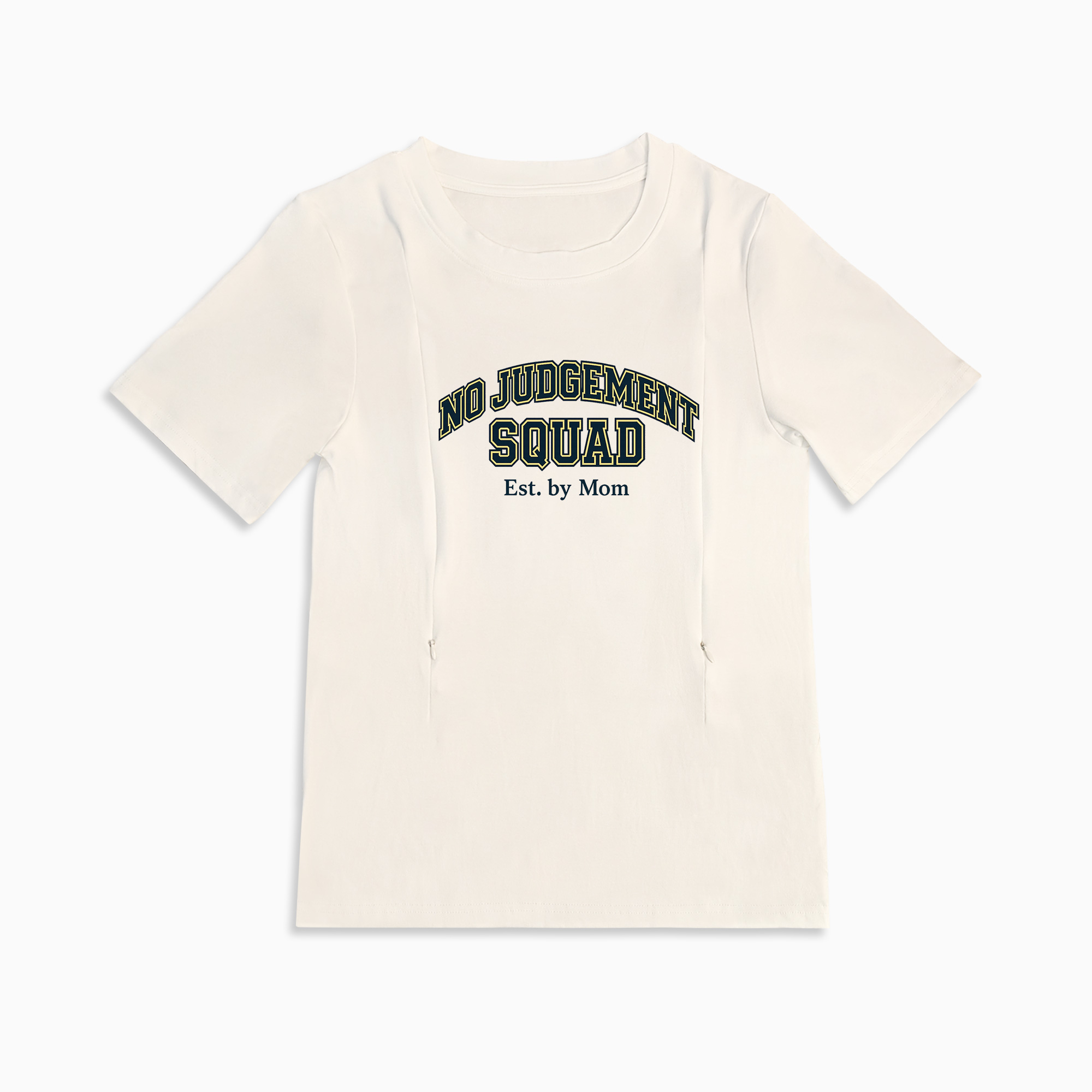 Side Zipper Breastfeeding Top | "No Judgement Zone" Mom Quote Shirt