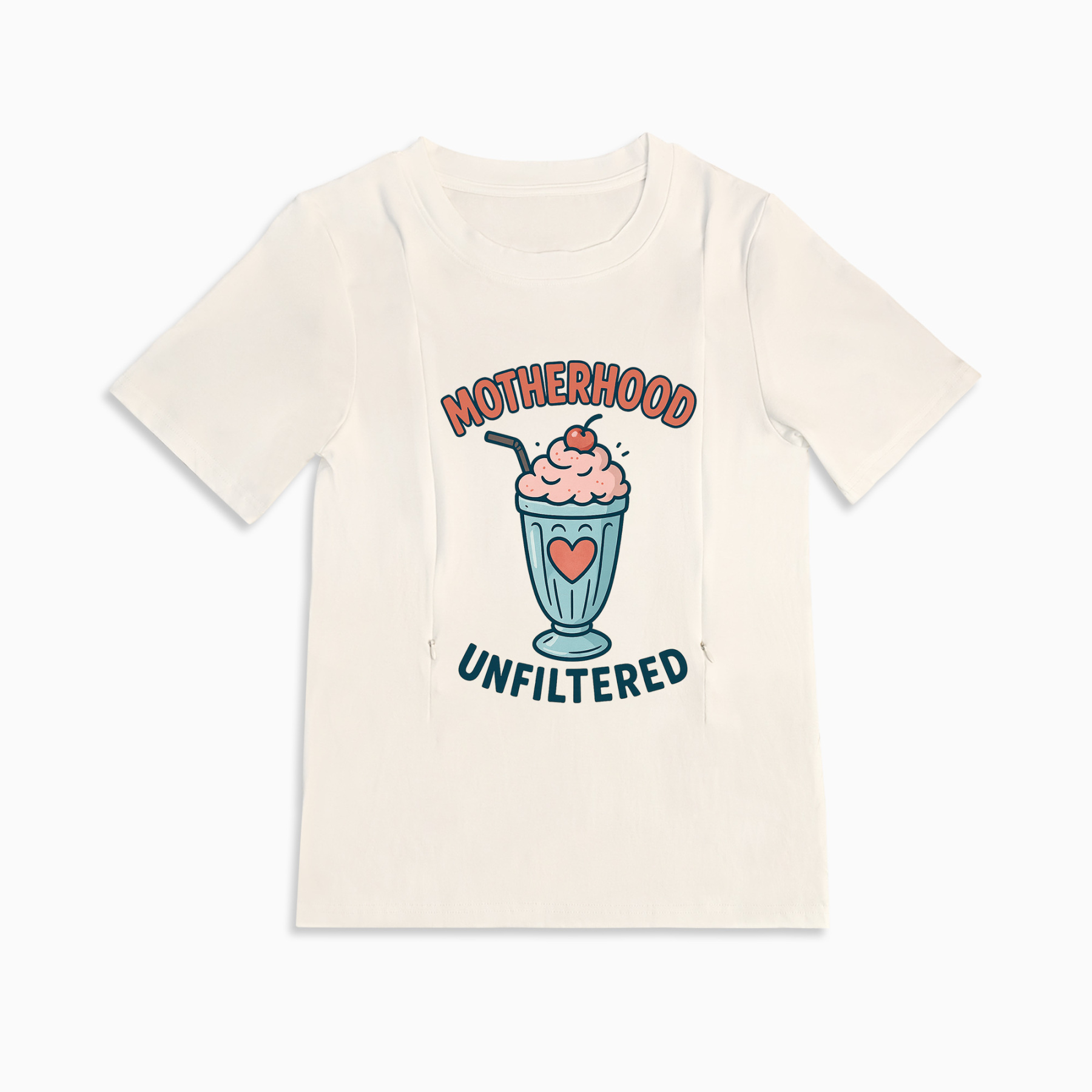 Postpartum Nursing Top | Funny Motherhood Unfiltered Design | Zipper